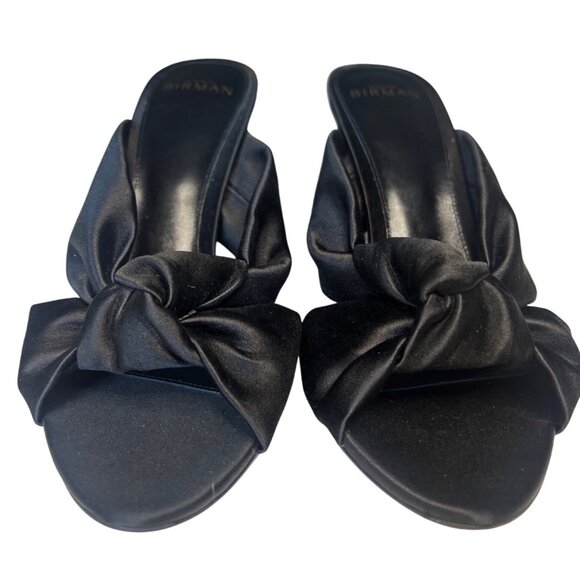 Alexandre Birman Kacey 85 Satin Mule Sandal Black Size 8 New In Box - Picture 8 of 12